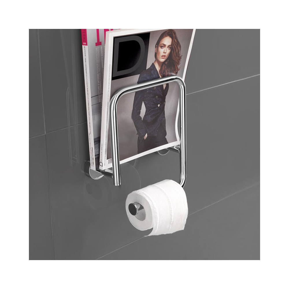 Toilet Roll Holder with Magazine Rack - Pratica