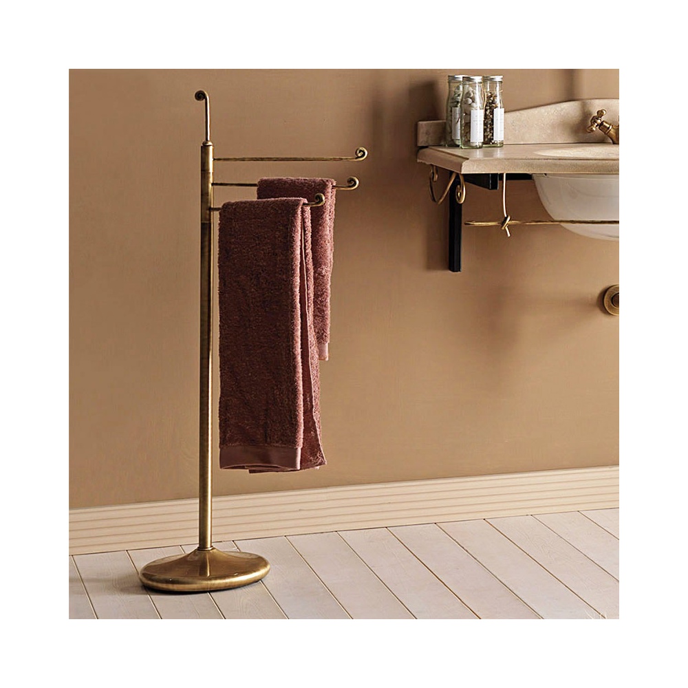 Piantana da bagno con dettagli in stile classico porta salviette quattro  aste