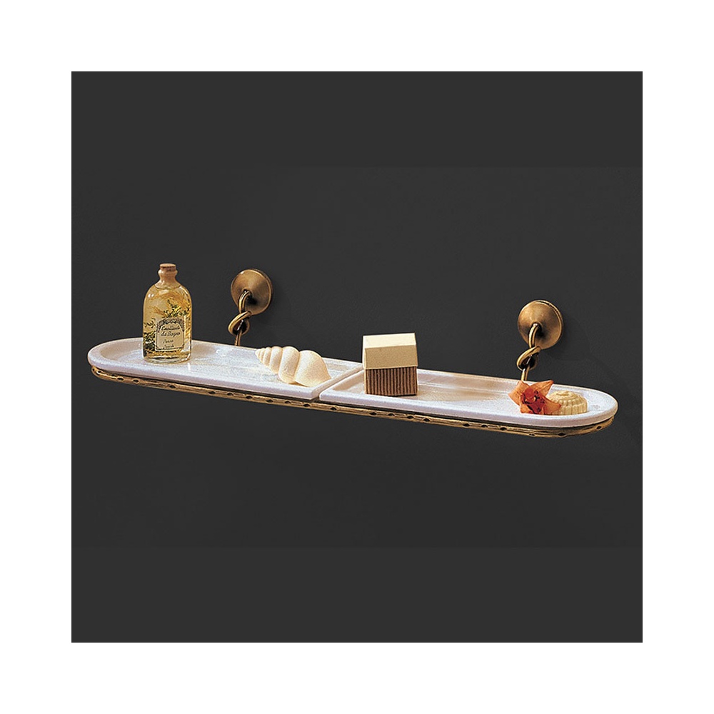Ceramic and Brass Bathroom Shelf - Retrò