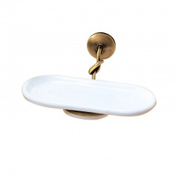 Soap dish ceramic and brass...
