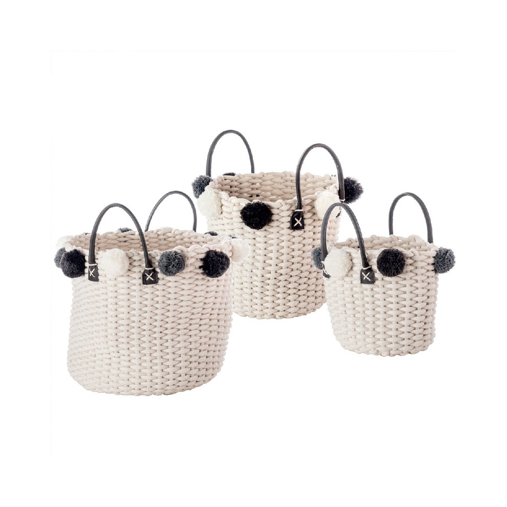 Weaved Basket With Handles - Ponpon