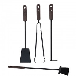 Fireplace tools in leather - Ciary