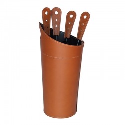Fireplace tools in leather - Nilar