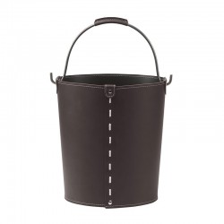 Wastepaper basket in leather - Vintage
