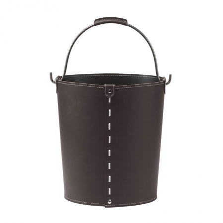 Wastepaper basket in leather - Vintage