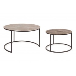 Set of 2 coffee tables in steel and aluminium - Amira