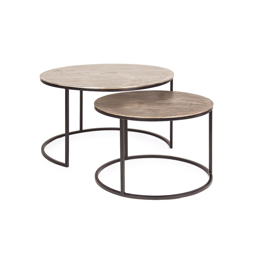 Set of 2 coffee tables in steel and aluminium - Amira Coffee tables
