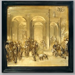 Formella in bronzo dorato - Porta del Paradiso "Storie di