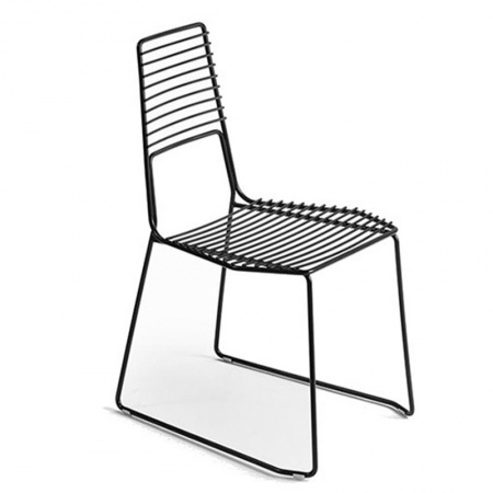 Alieno metal chair with low backrest