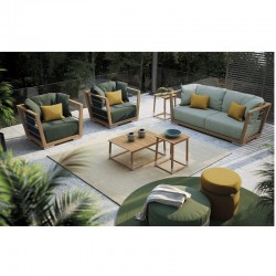 Outdoor sofa in wood and fabric - Embrace