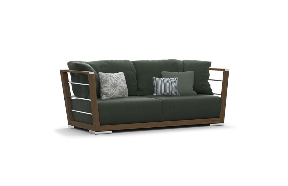Outdoor sofa in wood and fabric - Embrace