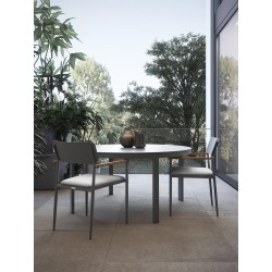 Tavolo da esterno tondo in alluminio - Flair