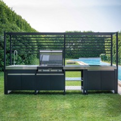 Outdoor kitchen with BBQ and induction hob - Wild