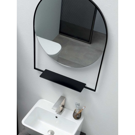 Round Backlit mirror with shelf - Cool