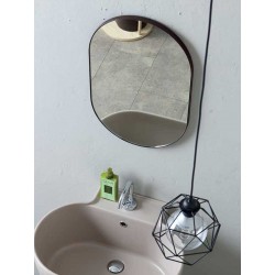 Specchio ovale in corten da bagno - Brick