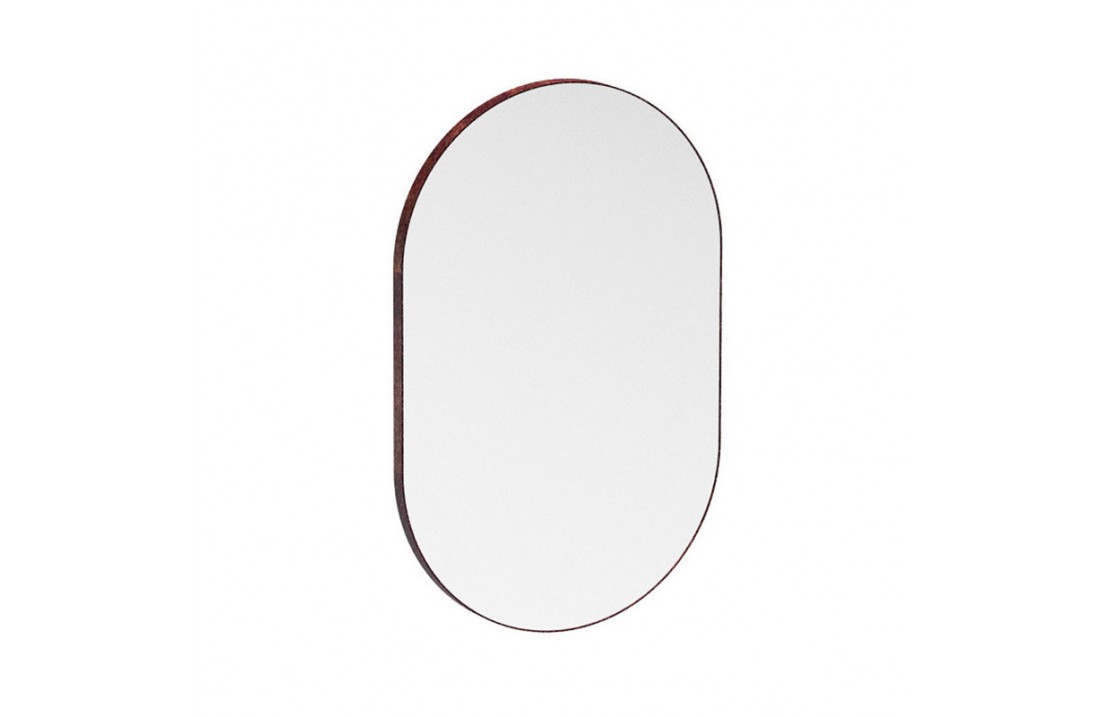Specchio ovale in corten da bagno - Brick