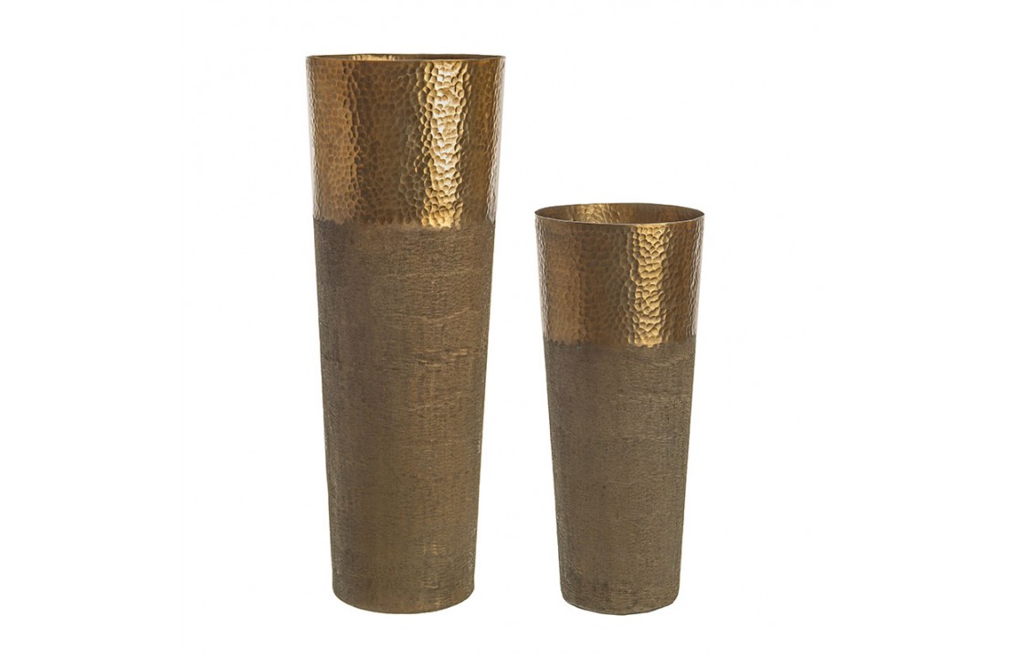 Couple of Vases in aluminium bronze colour - Chad