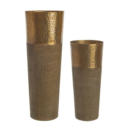 Coppia di Vasi in alluminio colore bronzo - Chad