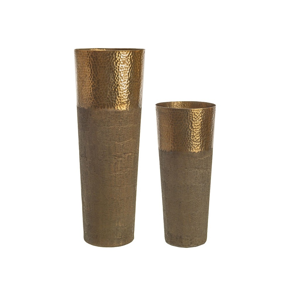 Coppia di Vasi alti in alluminio colore bronzo - Chad