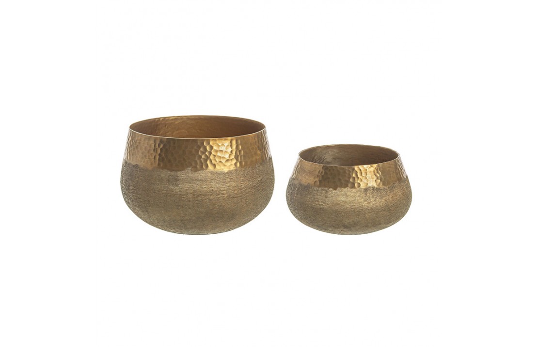 Low Pair of Vases in bronze colour - Chad