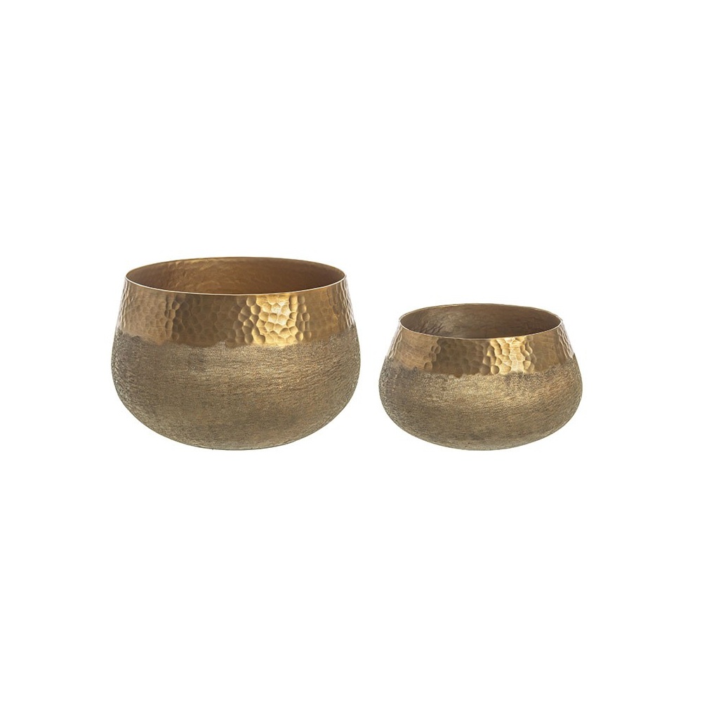 Low Pair of Vases in bronze colour - Chad