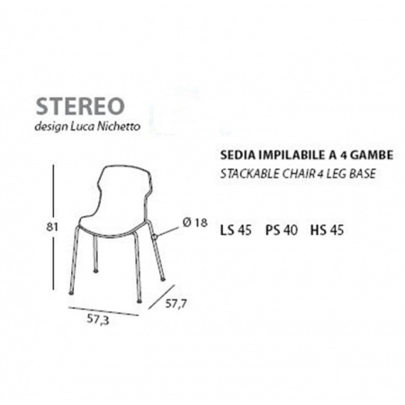 Stackable chair in polypropylene - Stereo