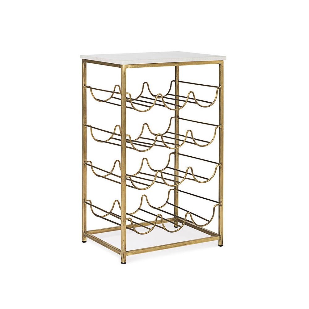 Bottles rack in brass and marble - Winery