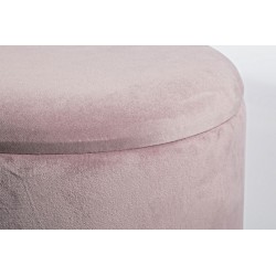 Storage Pouf in velvet pink / black / grey - Chic