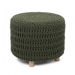 Pouf in fabric and wood - Rolf