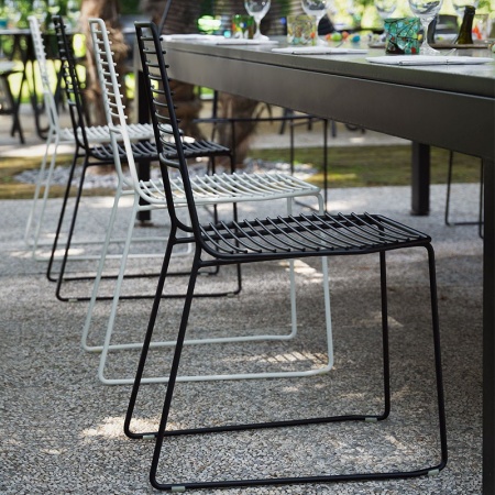 Alieno metal chair with low backrest