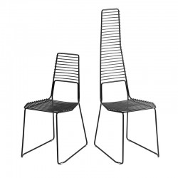 Alieno metal chair with high backrest
