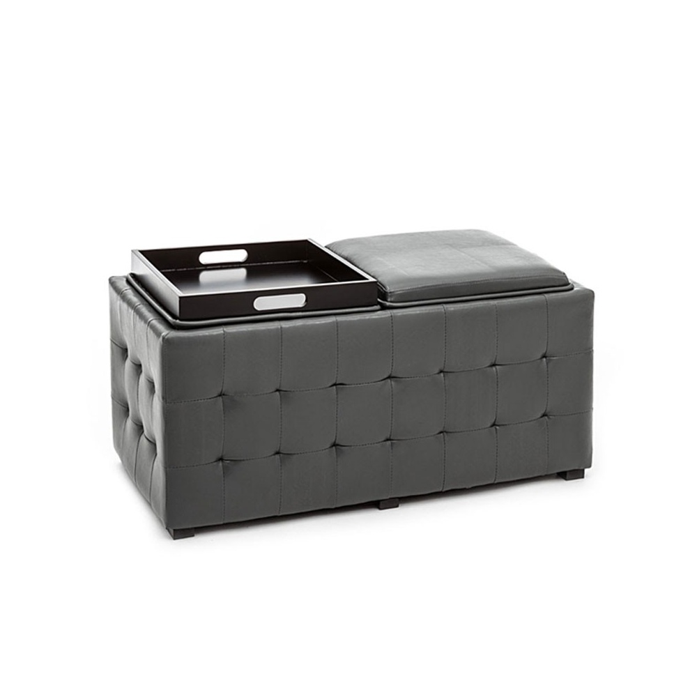 Double Container Pouf with tray - Renè Double