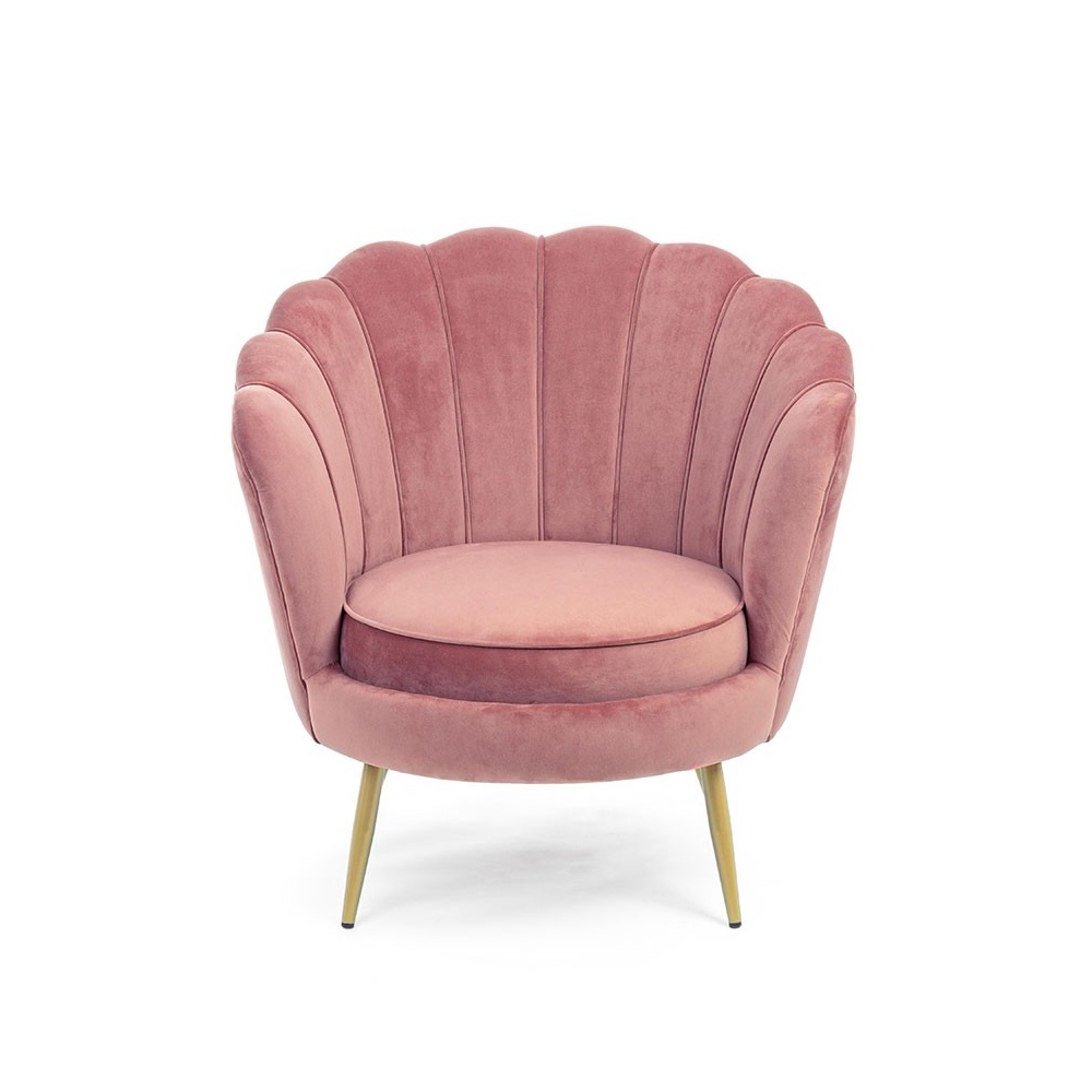 Armchair in velvet and gold steel feet - Shell | ISA Project