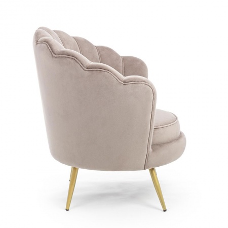 Armchair in velvet and gold steel feet - Shell