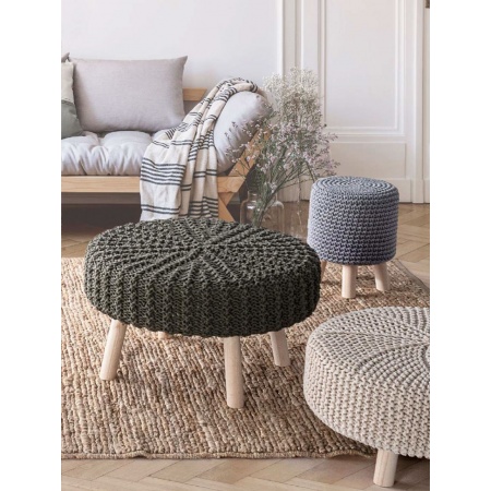 Footstool in fabric and wood - Ivar