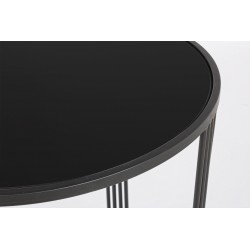 Set 2 Coffee tables in steel and glass Black / Gold - Ottavio