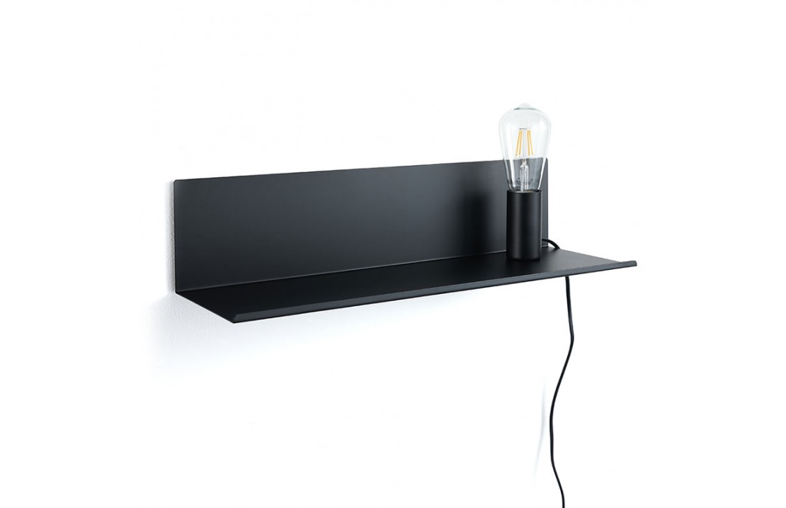 Metal Shelf / Bedside table with lamp - Ariel