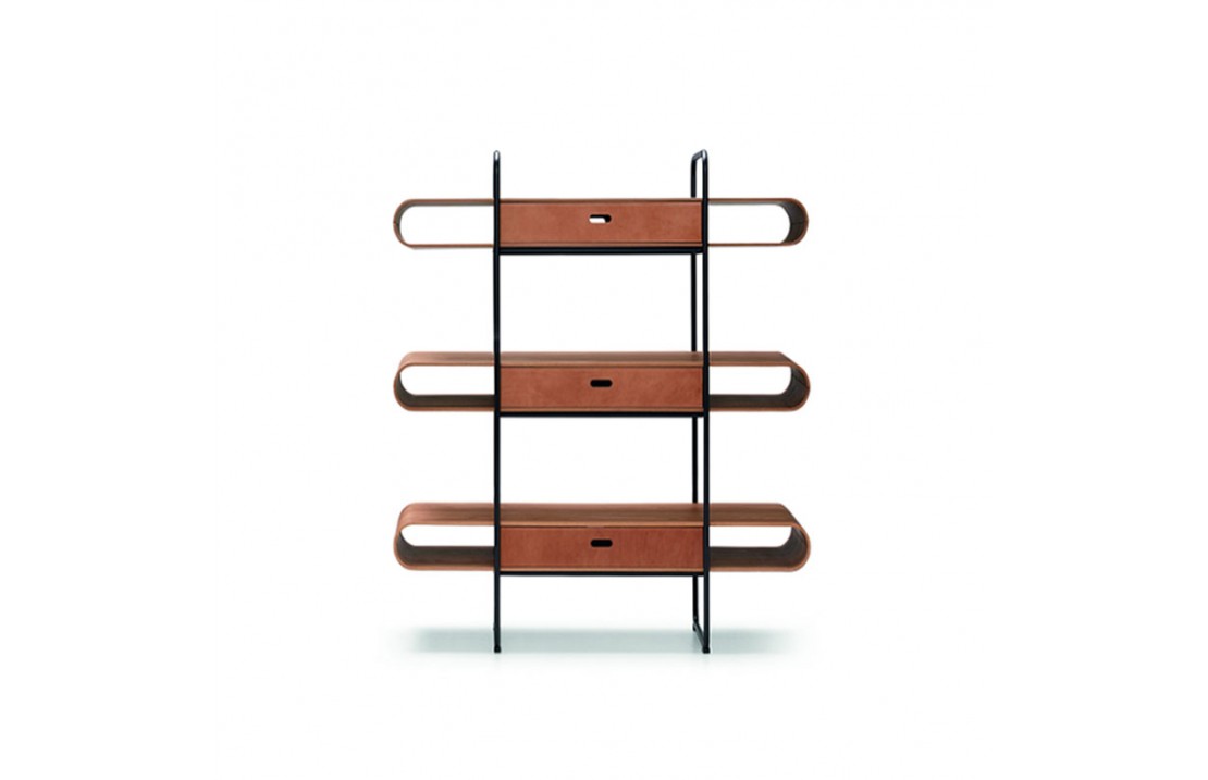Bookcase with wooden shelves - Apelle