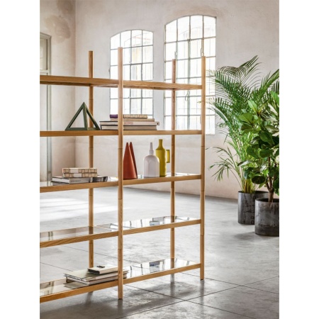 Modular bookcase with glass shelves - Siena