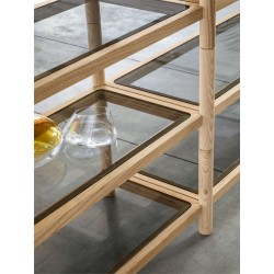 Modular bookcase with glass shelves - Siena