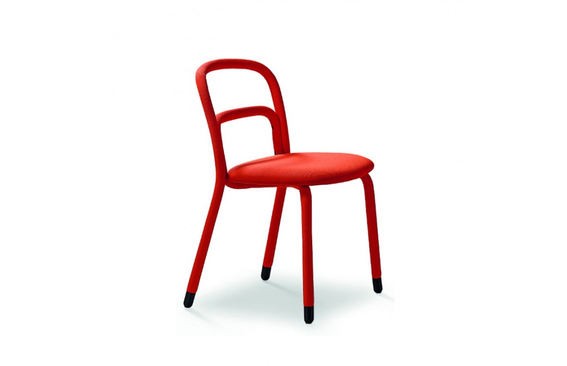 copy of Upholstered chair with steel legs - Trampoliere