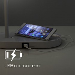 Lampada Abat Jour Led con presa USB in metallo - Luke