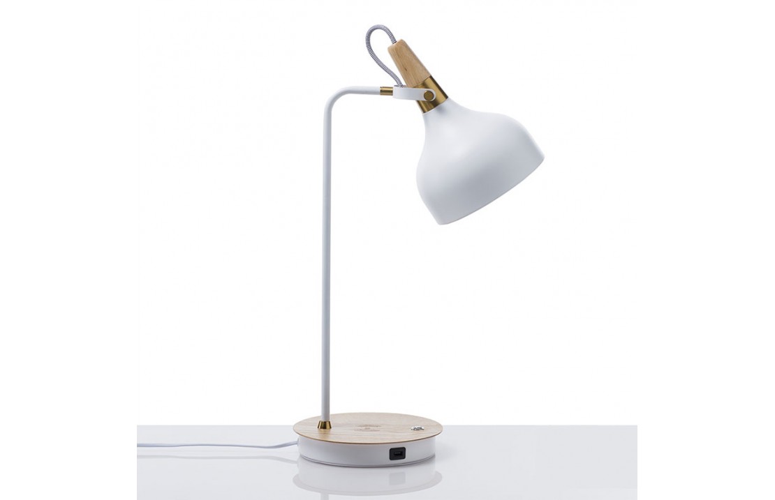 Lampada da tavolo con presa USB e ricarica wireless - Berry