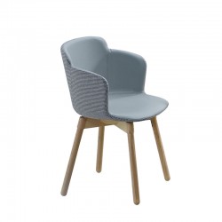 copy of Upholstered chair with armrests and wooden legs - Sonny