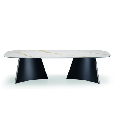 copy of Round table with wooden/ceramic top - Concave