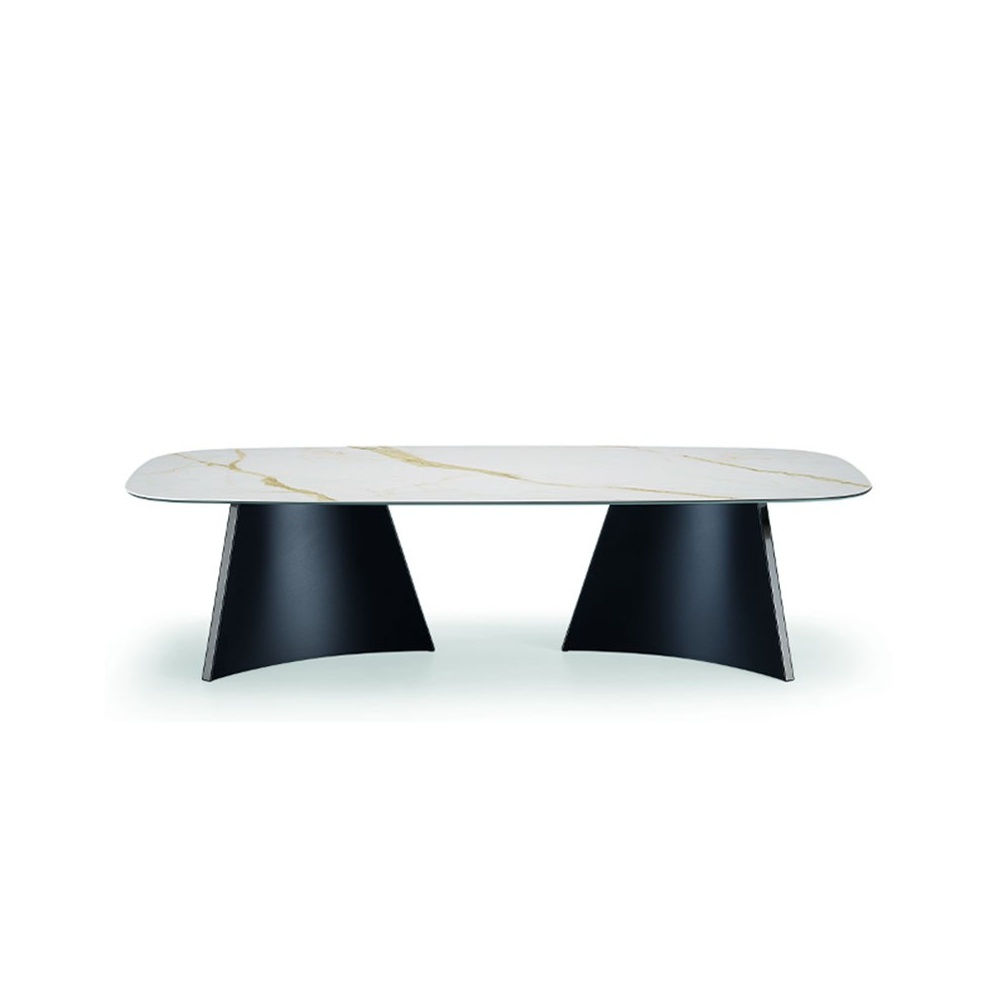 copy of Round table with wooden/ceramic top - Concave