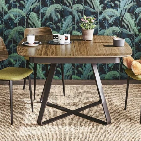 Tavolo quadrato allungabile con piano in legno/ceramica - Paul