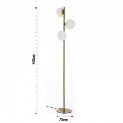 Floor Lamp in glass and brass - Amber