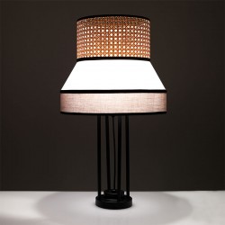 Table Lamp in Vienna straw and fabric - Hay