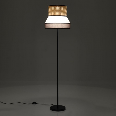 Floor Lamp in Vienna straw and fabric - Hay